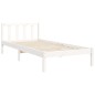 vidaXL Giroletto con Testiera Bianco 90x200 cm in Legno Massello vidaXL Giroletto con Testiera Bianco 90x200 cm in Legno Massello
