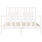 vidaXL Giroletto con Testiera Bianco 120x200 cm in Legno Massello vidaXL Giroletto con Testiera Bianco 120x200 cm in Legno Massello