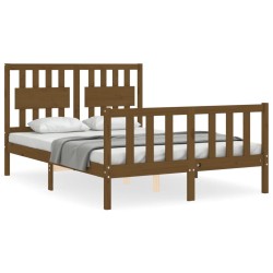 vidaXL Giroletto con Testiera Miele 120x200 cm in Legno Massello
