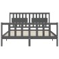 vidaXL Giroletto con Testiera Grigio King Size in Legno Massello