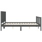 vidaXL Giroletto con Testiera Grigio King Size in Legno Massello