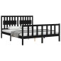 vidaXL Giroletto con Testiera Nero King Size in Legno Massello