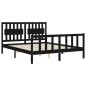 vidaXL Giroletto con Testiera Nero King Size in Legno Massello