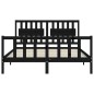 vidaXL Giroletto con Testiera Nero King Size in Legno Massello