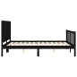 vidaXL Giroletto con Testiera Nero 160x200 cm Legno Massello vidaXL Giroletto con Testiera Nero 160x200 cm Legno Massello