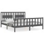 vidaXL Giroletto Testiera Grigio 6FT Super King Size in Legno Massello vidaXL Giroletto Testiera Grigio 6FT Super King Size in Legno Massello
