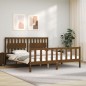 vidaXL Giroletto con Testiera Miele 6FT Super King Size Legno Massello vidaXL Giroletto con Testiera Miele 6FT Super King Size Legno Massello