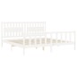 vidaXL Giroletto con Testiera Bianco 200x200 cm in Legno Massello vidaXL Giroletto con Testiera Bianco 200x200 cm in Legno Massello