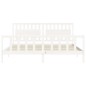 vidaXL Giroletto con Testiera Bianco 200x200 cm in Legno Massello vidaXL Giroletto con Testiera Bianco 200x200 cm in Legno Massello