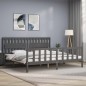 vidaXL Giroletto con Testiera Grigio 200x200 cm in Legno Massello vidaXL Giroletto con Testiera Grigio 200x200 cm in Legno Massello