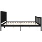 vidaXL Giroletto con Testiera Nero 200x200 cm in Legno Massello vidaXL Giroletto con Testiera Nero 200x200 cm in Legno Massello