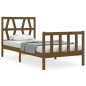 vidaXL Giroletto con Testiera Miele 2FT6 Small Single Legno Massello vidaXL Giroletto con Testiera Miele 2FT6 Small Single Legno Massello
