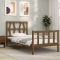 vidaXL Giroletto con Testiera Miele 2FT6 Small Single Legno Massello vidaXL Giroletto con Testiera Miele 2FT6 Small Single Legno Massello
