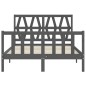 vidaXL Giroletto con Testiera Grigio 4FT6 Double in Legno Massello vidaXL Giroletto con Testiera Grigio 4FT6 Double in Legno Massello