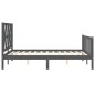 vidaXL Giroletto con Testiera Grigio 4FT6 Double in Legno Massello vidaXL Giroletto con Testiera Grigio 4FT6 Double in Legno Massello