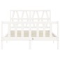 vidaXL Giroletto con Testiera Bianco 140x190 cm in Legno Massello vidaXL Giroletto con Testiera Bianco 140x190 cm in Legno Massello