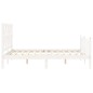 vidaXL Giroletto con Testiera Bianco 140x190 cm in Legno Massello vidaXL Giroletto con Testiera Bianco 140x190 cm in Legno Massello