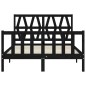 vidaXL Giroletto con Testiera Nero 140x190 cm in Legno Massello vidaXL Giroletto con Testiera Nero 140x190 cm in Legno Massello