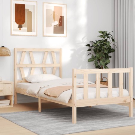 vidaXL Giroletto con Testiera 90x200 cm in Legno Massello