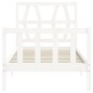 vidaXL Giroletto con Testiera Bianco 90x200 cm in Legno Massello vidaXL Giroletto con Testiera Bianco 90x200 cm in Legno Massello