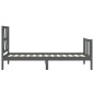 vidaXL Giroletto con Testiera Grigio 100x200 cm in Legno Massello vidaXL Giroletto con Testiera Grigio 100x200 cm in Legno Massello