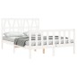 vidaXL Giroletto con Testiera Bianco 120x200 cm in Legno Massello vidaXL Giroletto con Testiera Bianco 120x200 cm in Legno Massello