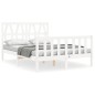 vidaXL Giroletto con Testiera Bianco 140x200 cm in Legno Massello vidaXL Giroletto con Testiera Bianco 140x200 cm in Legno Massello