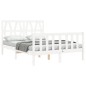 vidaXL Giroletto con Testiera Bianco 140x200 cm in Legno Massello vidaXL Giroletto con Testiera Bianco 140x200 cm in Legno Massello
