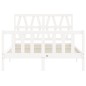 vidaXL Giroletto con Testiera Bianco 140x200 cm in Legno Massello vidaXL Giroletto con Testiera Bianco 140x200 cm in Legno Massello