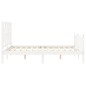 vidaXL Giroletto con Testiera Bianco 140x200 cm in Legno Massello vidaXL Giroletto con Testiera Bianco 140x200 cm in Legno Massello