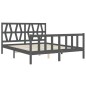 vidaXL Giroletto con Testiera Grigio 5FT King Size in Legno Massello vidaXL Giroletto con Testiera Grigio 5FT King Size in Legno Massello