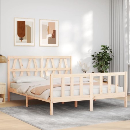 vidaXL Giroletto con Testiera 160x200 cm in Legno Massello