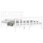 vidaXL Giroletto con Testiera Bianco 160x200 cm Legno Massello vidaXL Giroletto con Testiera Bianco 160x200 cm Legno Massello