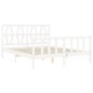 vidaXL Giroletto con Testiera Bianco 160x200 cm Legno Massello vidaXL Giroletto con Testiera Bianco 160x200 cm Legno Massello