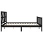 vidaXL Giroletto con Testiera Nero 160x200 cm Legno Massello vidaXL Giroletto con Testiera Nero 160x200 cm Legno Massello