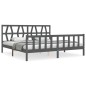 vidaXL Giroletto Testiera Grigio 6FT Super King Size in Legno Massello vidaXL Giroletto Testiera Grigio 6FT Super King Size in Legno Massello