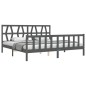 vidaXL Giroletto Testiera Grigio 6FT Super King Size in Legno Massello vidaXL Giroletto Testiera Grigio 6FT Super King Size in Legno Massello