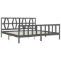 vidaXL Giroletto Testiera Grigio 6FT Super King Size in Legno Massello vidaXL Giroletto Testiera Grigio 6FT Super King Size in Legno Massello
