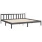 vidaXL Giroletto Testiera Grigio 6FT Super King Size in Legno Massello vidaXL Giroletto Testiera Grigio 6FT Super King Size in Legno Massello