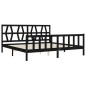 vidaXL Giroletto con Testiera Nero Super King Size Legno Massello vidaXL Giroletto con Testiera Nero Super King Size Legno Massello
