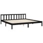 vidaXL Giroletto con Testiera Nero Super King Size Legno Massello vidaXL Giroletto con Testiera Nero Super King Size Legno Massello