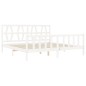 vidaXL Giroletto con Testiera Bianco 200x200 cm in Legno Massello vidaXL Giroletto con Testiera Bianco 200x200 cm in Legno Massello