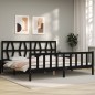 vidaXL Giroletto con Testiera Nero 200x200 cm in Legno Massello vidaXL Giroletto con Testiera Nero 200x200 cm in Legno Massello