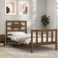 vidaXL Giroletto con Testiera Miele 2FT6 Small Single Legno Massello vidaXL Giroletto con Testiera Miele 2FT6 Small Single Legno Massello