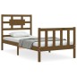 vidaXL Giroletto con Testiera Miele 2FT6 Small Single Legno Massello vidaXL Giroletto con Testiera Miele 2FT6 Small Single Legno Massello