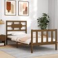 vidaXL Giroletto con Testiera Miele 2FT6 Small Single Legno Massello vidaXL Giroletto con Testiera Miele 2FT6 Small Single Legno Massello