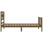 vidaXL Giroletto con Testiera Miele 2FT6 Small Single Legno Massello vidaXL Giroletto con Testiera Miele 2FT6 Small Single Legno Massello