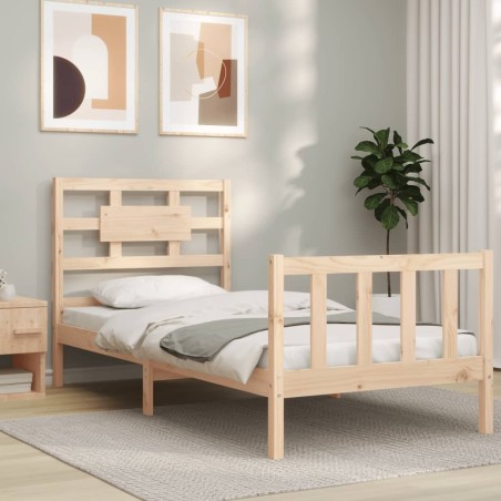 vidaXL Giroletto con Testiera 3FT Single in Legno Massello