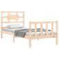vidaXL Giroletto con Testiera 3FT Single in Legno Massello vidaXL Giroletto con Testiera 3FT Single in Legno Massello