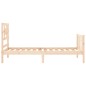 vidaXL Giroletto con Testiera 3FT Single in Legno Massello vidaXL Giroletto con Testiera 3FT Single in Legno Massello